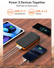 Carregar imagem no visualizador da galeria, A ADDTOP Cargador Solar 25000mAh Power Bank Portátil con 3 Ports 3A Output Batería Externa Impermeable con 4 Paneles Solar para Smartphones Tabletas
