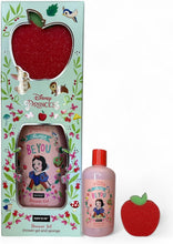 Carregar imagem no visualizador da galeria, Conjunto de banho Disney Princess com gel de banho vegano 300 ml e esponja temática, cuidado suave e ideal para crianças, 2 peças
