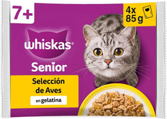 Whiskas Comida húmida em gelatina para gatos seleção de aves 13 x 4 saquetas x 85 g