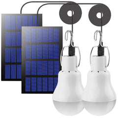 Beinhome Lámpara Solar LED para Exterior 2PCS,Farolillo Solar,Lámpara de Camping,Lámpara con Panel Solar,3M Cable,Bombilla de 3W,Iluminación Solar para Interior,Tienda de Campaña Senderismo Pesca