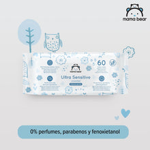 Carregar imagem no visualizador da galeria, Marca Amazon - Mama Bear Ultra Sensitive, Toallitas humedas para bebé, Sin fragancia, 1080 Unidad (18 Paquete de 60)
