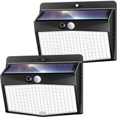 nipify Luz Solar Exterior,3 Modos / 2 Paquete Luz Solar Exterior con Sensor de Movimiento, Impermeable Foco exterior solar para Jardín, Garaje, Calle, Patio, Caminos
