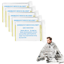 Carregar imagem no visualizador da galeria, Traxenta 5 Piezas Manta Térmica Supervivencia, Mantas Térmicas de Emergencia Oro Plata, Botiquin Manta para Coche, Camping, Montaña Senderismo, Mochila, Fria, Aislante Primeros Auxilios 160 x 210cm

