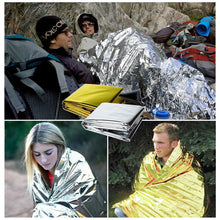 Carregar imagem no visualizador da galeria, Bavooty Mantas Térmicas de Emergencia,Mantas Reflectantes de Supervivencia y para Primeros Auxilios,Mantas de Emergencia,Manta Portátil de Emergencia,Manta Térmica,160×210cm,Oro+Plata,6pcs
