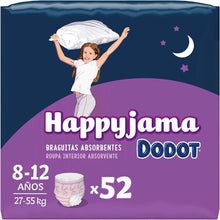 Carregar imagem no visualizador da galeria, Dodot Fraldas HappyJama para Menina 8 - 12 anos (27-55 kg), 52 Unidades, Fralda com Proteção Contra Fugas Durante a Noite
