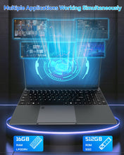 Carregar imagem no visualizador da galeria, PINSTONE Ordenador Portátil 16GB RAM LPDDR4 512GB SSD 15,6 Pulgadas UHD Celeron N5095 Procesador Laptop con Touch ID USB 3.0 WiFi5 Bluetooth 4.0 (película de Teclado incluida)
