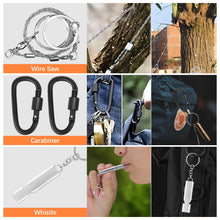 Carregar imagem no visualizador da galeria, Kit de Supervivencia, 70 en 1 Kit de Supervivencia de Emergencia al Aire Libre, Multifuncional Equipo de Botiquín Primeros Auxilios, Kit de Emergencia para Viajar Caminar Acampar al Aire Montaña
