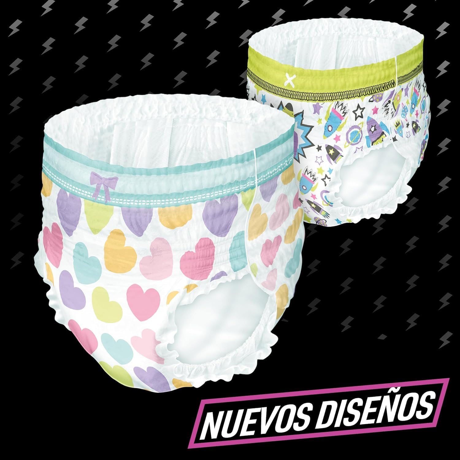 Dodot Fralda-Cueca Ninjamas, Tamanho 8-12 anos (27-43 kg), 54 fraldas tipo cueca, fralda noturna com Corações, Proteção Contra Fugas Toda A Noite