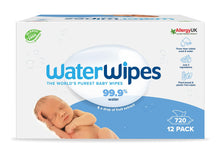 Carregar imagem no visualizador da galeria, WaterWipes Toallitas húmedas Originales para Bebés, Sin Plástico, 720 unidades (Paquete de 12), 99,9% Base de Agua, y Sin Perfume para Pieles Sensibles
