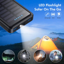 Carregar imagem no visualizador da galeria, Pxwaxpy Power Bank 26800mAh, Cargador Solar 15W 3.0A [USB C Entrada &amp; Salida] Carga Rápida, 3 Salidas 3 Entradas Batería Externa con Linterna LED Cargador Portátil para iPhone Samsung Huawei y más
