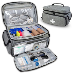 Boczif Primeros Auxilios, Bolsa de Almacenamiento de Primeros Auxilios, Organizador de Botellas de píldoras para botiquín médico de Emergencia, Muy Adecuado para el hogar y los Viajes (Gris)