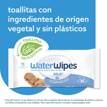 Carregar imagem no visualizador da galeria, WaterWipes Toallitas húmedas Originales para Bebés, Sin Plástico, 240 unidades (Paquete de 4), 99,9% Base de Agua, y Sin Perfume para Pieles Sensibles
