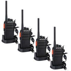 Retevis RT24 Walkie Talkie, Profesional Walkie Talkies PMR446 sin Licencia,16 Canales CTCSS DCS, Walkie Talkie Recargable con Cargador USB y Auriculars (Negro,2 Pares)