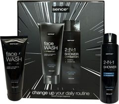 Daily Care Set with Sweet Orange Scent - Shower Gel and Shampoo 2 in 1 (200 ml) + Gentle Facial Cleanser (150 ml) - 2 Vegan Pieces 