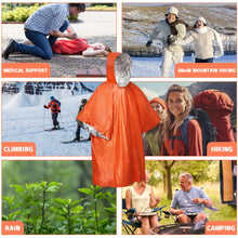 Carregar imagem no visualizador da galeria, Editbar 4 ponchos de emergencia de supervivencia, poncho de lluvia de emergencia, manta de rescate, saco de dormir de emergencia, manta térmica de primeros auxilios, aislamiento y lluvia, adecuado
