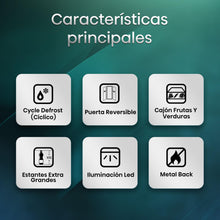 Carregar imagem no visualizador da galeria, Hisense RB343D4CWE - Frigoríficos Combi, 269L, Clase E, An 55cm x Al 180cm, Apertura de Puertas 90º, Puerta Reversible, Cajón Frutas y Verduras, Iluminación Led, Balconera de Gran Capacidad, Blanco
