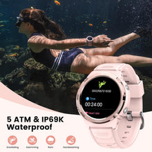 Carregar imagem no visualizador da galeria, Kospet Tank S1 Rosa, Smartwatch com AMOLED de 1,3&quot;, Certificação Militar, Proteção IP69K, Resistencia 5ATM, com Chamada Bluetooth, Relógio Esportivo, Monitor de Frequência Cardíaca 24 horas, SpO2, Monitor de Sono, 70 Modos Esportivos para Android iOS
