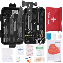 Kit de Supervivencia, 70 en 1 Kit de Supervivencia de Emergencia al Aire Libre, Multifuncional Equipo de Botiquín Primeros Auxilios, Kit de Emergencia para Viajar Caminar Acampar al Aire Montaña