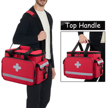 Carregar imagem no visualizador da galeria, CURMIO Bolsa de Primeros Auxilios, Botiquín de Primeros Auxilios, Bolsa para Emergencias con Bandolera y 2 Divisores Desmontables y 2 Detachable Dividers, Bolsa Médico,Rojo, Sola Bolsa
