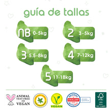 Carregar imagem no visualizador da galeria, PureBorn Pañales Bebé Ecológicos de Bambú, Talla 4 (7-12 kg), 144 piezas (3 x 48), Hipoalergénicos, Ultrasuaves, Estampado Surtido
