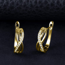 Carregar imagem no visualizador da galeria, JewelryPalace Pendientes Aro Plata Mujer Oro 14k, Infinito Nudo Pendientes Clip de Perforacion Diamante Simulado, Pendientes Pequeños Mujer Sencillo Piedra, Pendientes Niña Elegantes Conjunto Joyas
