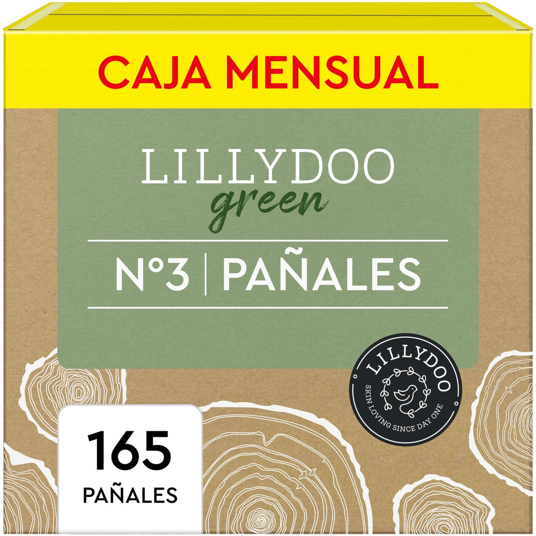 Pañales LILLYDOO green con un impacto ambiental reducido, talla 3 (6-10 kg), 165 unidades