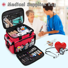 Carregar imagem no visualizador da galeria, CURMIO Bolsa de Primeros Auxilios, Botiquín de Primeros Auxilios, Bolsa para Emergencias con Bandolera y 2 Divisores Desmontables y 2 Detachable Dividers, Bolsa Médico,Rojo, Sola Bolsa
