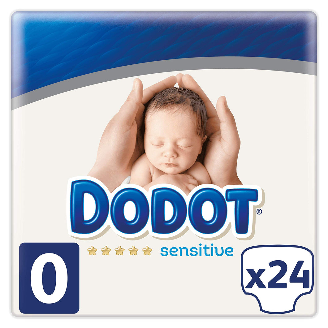 Dodot Sensitive - Pañales para recién nacido, talla 0 (hasta 3 kg), 2 packs de 24, 48 pañales