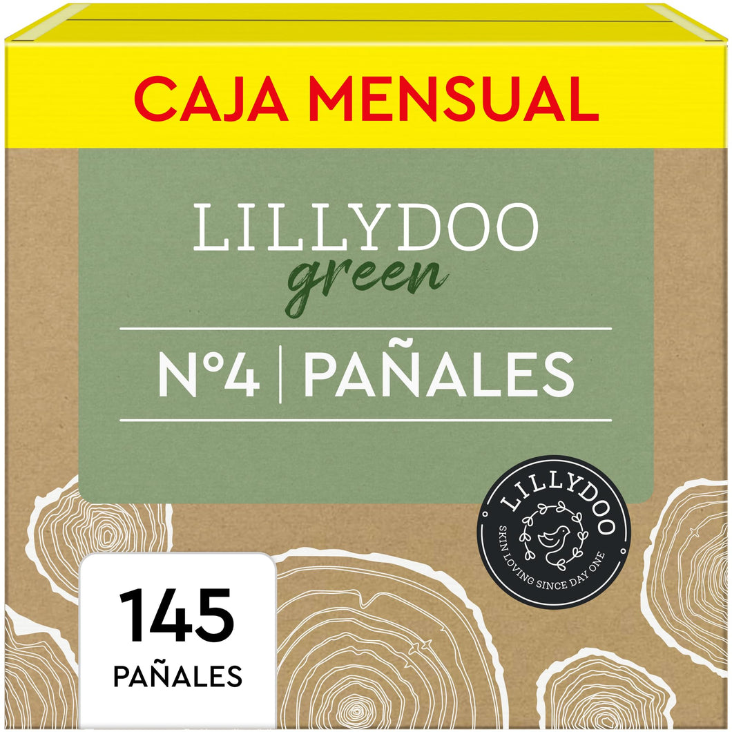 Pañales LILLYDOO green con un impacto ambiental reducido, talla 4 (9-14 kg), 145 unidades