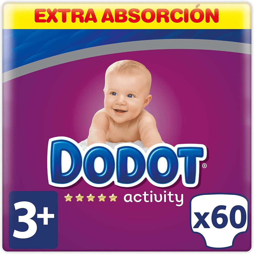 Dodot Fraldas Activity Extra T3+, 7-11kg, 60 unidades