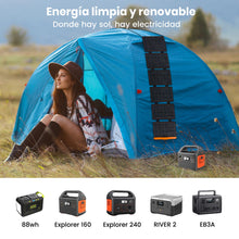 Carregar imagem no visualizador da galeria, Paneles Solares de 60w, Cargador Solar Plegable Portátil IP67 Fuente de Alimentación de Emergencia de Campamento Impermeable, Adecuado para Pequeños Generadores,Fuente de Alimentación móvil, PC
