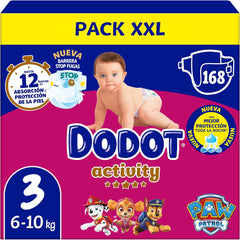 Dodot Activity Talla 3, 168 Pańales, 6kg-10kg