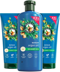 Herbal Essences Shampoo 680 ml e condicionador 2 x 350 ml, reparador com óleo de argão, para cabelo seco e danificado