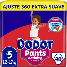 Carregar imagem no visualizador da galeria, Dodot Pañales Bebé Activity Pants Talla 5, 40 Pañales, 12-17kg, Extra Suave
