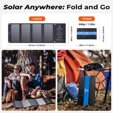 Carregar imagem no visualizador da galeria, BigBlue 28W Cargador Panel Solar (5V/4,8A Total Máximo) IP44 Impermeable Placa Solar Plegable con 2 USB-C y 1 USB-A Puertos para Móviles, Tablets, GoPro y Otros Dispositivos Digitales
