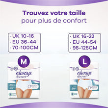 Carregar imagem no visualizador da galeria, Always Discreet 0% para fugas urinárias para mulher, M x 9
