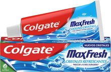 Załaduj obraz do przeglądarki galerii, Pasta de dentes Colgate Max Fresh com cristais refrescantes, 12 x 75 ml, dentífrico com frescura durável | sabor de menta fresca | proteção contra cáries
