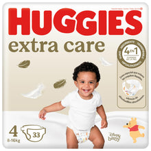 Carregar imagem no visualizador da galeria, Huggies Extra Care Pañales para Bebé con Diseños Disney Talla 4 (8-16 kg), Materiales Suaves y Delicados, Hipoalergénicos, 33 Pañales

