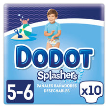 Carregar imagem no visualizador da galeria, Dodot Splashers Pañales Bañadores Desechables, No se Hinchan y Fácil de Quitar, Talla 5, 14+ kg - 10 Unidades
