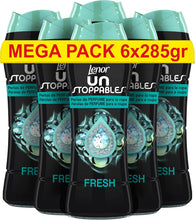 Carregar imagem no visualizador da galeria, Lenor Unstoppables pérolas suavizante de perfume para roupas, 127 lavagens (6 x 285 g), potenciador de frescura para lavagem, fragrância fresca
