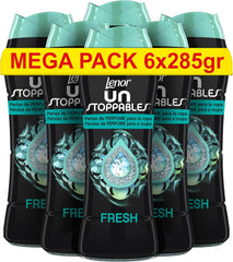Lenor Unstoppables pérolas suavizante de perfume para roupas, 127 lavagens (6 x 285 g), potenciador de frescura para lavagem, fragrância fresca