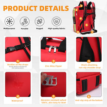 Carregar imagem no visualizador da galeria, Botiquín De Primeros Auxilios Vacío Mochila Botiquines De Emergencia -Impermeable Resistente Al Desgaste Bolsa Transpirable Reflectante Para Viajes, Casa, Coche, Lugar De Trabajo Rojo 45 * 15 * 35cm
