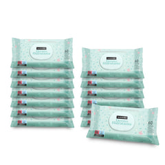 Suavinex Pack 14 x 60 Toallitas para bebé (840 unidades), Dermohidratantes, Aptas para pieles atópicas, Aptas Recién Nacido, Aptas Manos y Cara, 95% Ingredientes de origen natural, 840 Unidades
