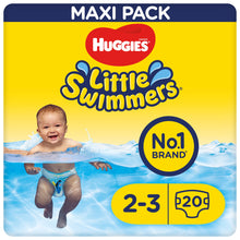 Carregar imagem no visualizador da galeria, Huggies Little Swimmers Pañales Bañadores para Bebé Talla (3-4), Barreras Anti-Escapes para Una Máxima Protección en el Agua, 20 Pañales Desechables
