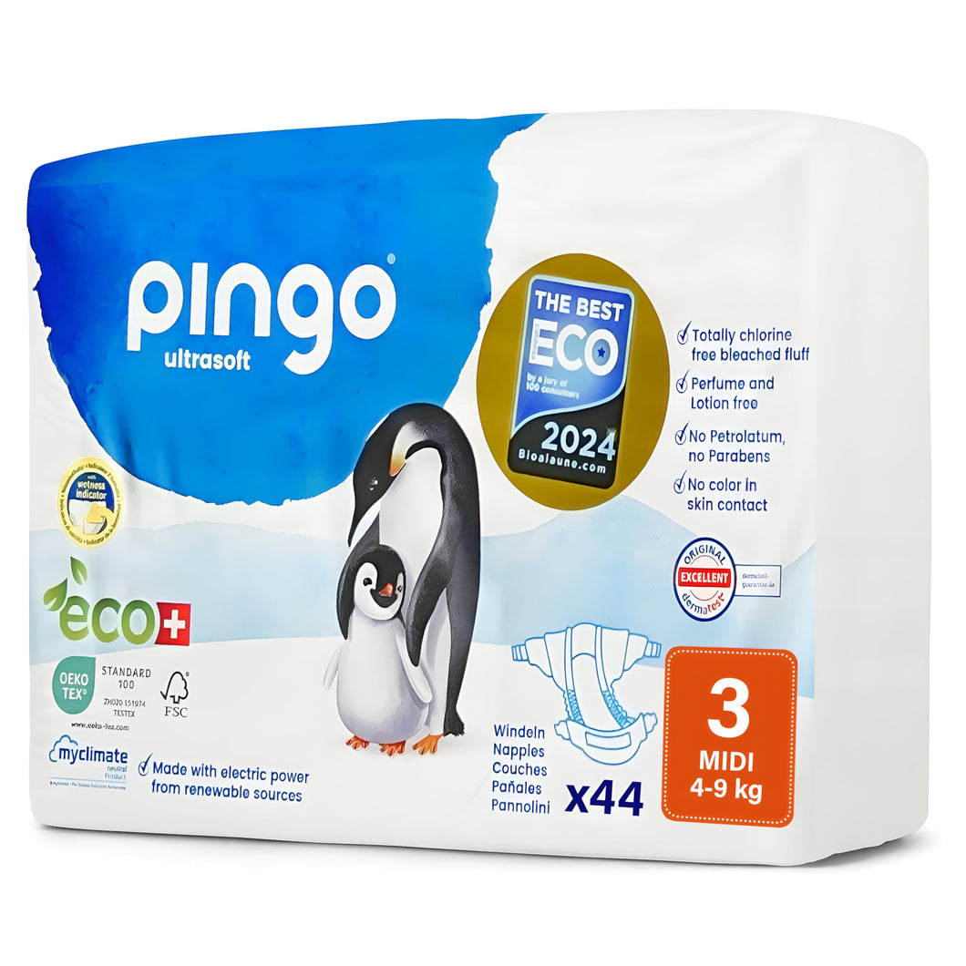 Pingo Pañales Ecológicos Talla 3 Midi (4-9 kg) - 1 bolsa de 44 pañales