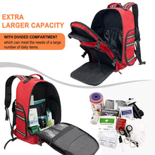 Carregar imagem no visualizador da galeria, Lyirfan Mochila de primeros auxilios, mochila médica vacía de emergencia, con tira reflectante para camping, senderismo, guardería al aire libre, color rojo (solo bolsa)
