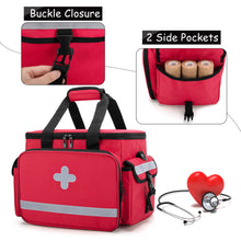 Carregar imagem no visualizador da galeria, CURMIO Bolsa de Primeros Auxilios, Botiquín de Primeros Auxilios, Bolsa para Emergencias con Bandolera y 2 Divisores Desmontables y 2 Detachable Dividers, Bolsa Médico,Rojo, Sola Bolsa

