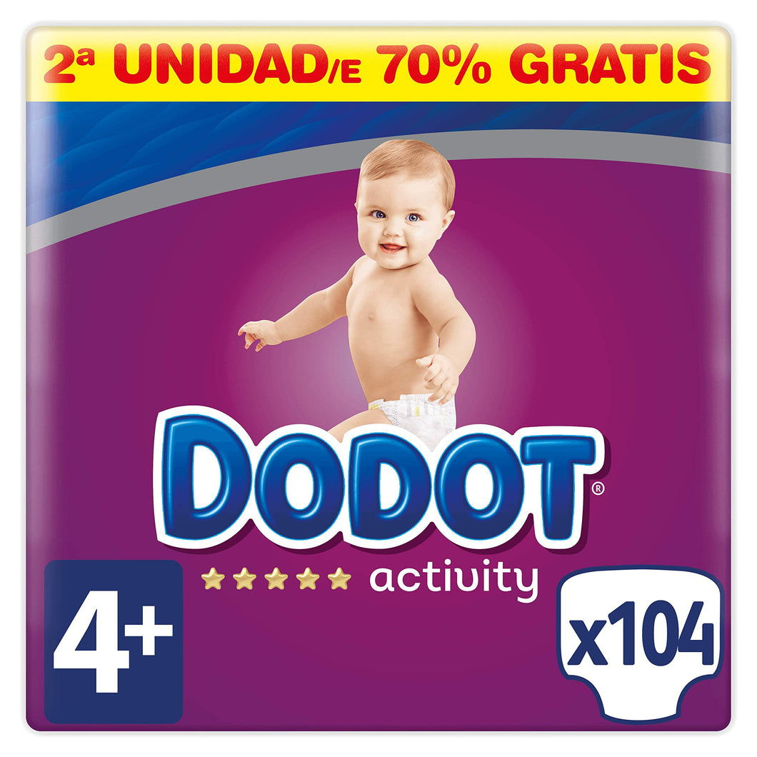 Dodot Activity Pañales Talla 4+, 104 Pañales - 10-15 kg