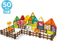 Carregar imagem no visualizador da galeria, Educa - Magnetics Parck Zoo | Jogo educativo de construção 3D magnético com 50 peças para crianças. Inclui 4 animais e 8 cartões. Constrói figuras geométricas. A partir de 3 anos (20270)
