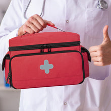 Carregar imagem no visualizador da galeria, CURMIO Maleta de Primeros Auxilios, Bolsa para Emergencias con Mini Bolsa de Medicina, Botiquín de Primeros Auxilios, Bolsa médica para el Viaje y Hogar, Rojo (Patente Pendiente)
